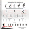 Service Caster 2 Inch Thermoplastic Wheel 3/4 Inch Expanding Stem Caster Set with 2 Brakes SCC-EX05S210-TPRS-34-2-SLB-2